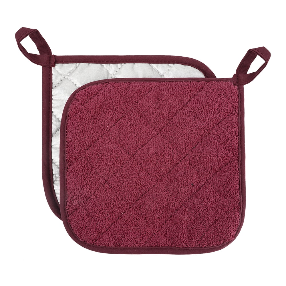 Cotton Pot Holders, Kitchen Basic Potholder Heat Resistant, Terry Pot Holder Set for Cooking and Baking - Image 4