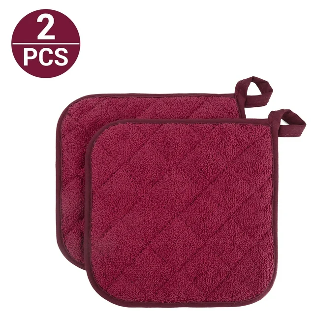 Cotton Pot Holders, Kitchen Basic Potholder Heat Resistant, Terry Pot Holder Set for Cooking and Baking - Image 9