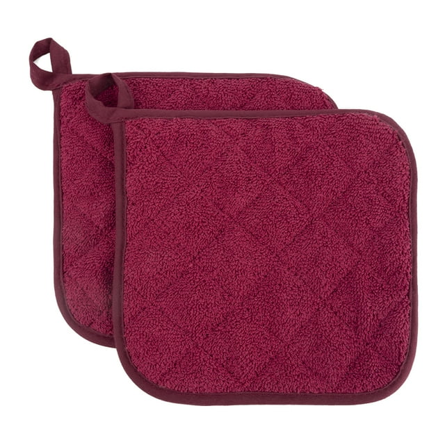 Cotton Pot Holders, Kitchen Basic Potholder Heat Resistant, Terry Pot Holder Set for Cooking and Baking - Image 3