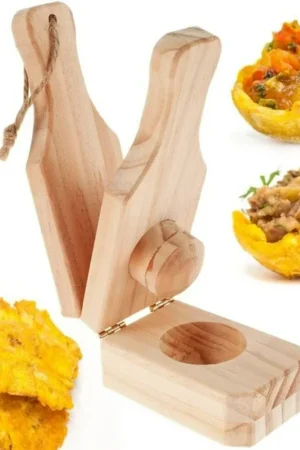 Wooden Tostones Plantain Press
